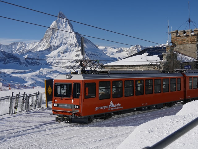 Gornergrat Bahn - cog railway -view Matterhorn from Zermatt