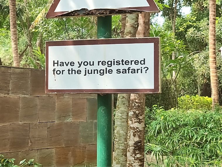 Jungle Safari Signboard at The Serai Kabini