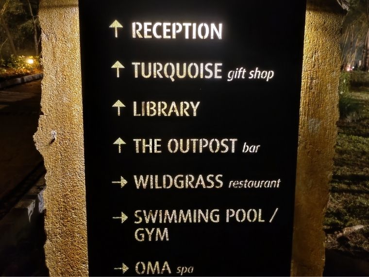 Signboard at the Serai Kabini Resort