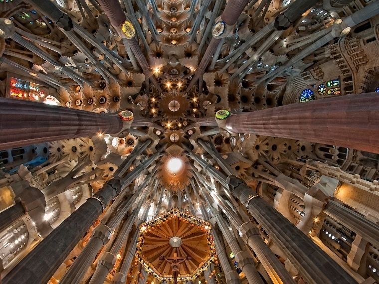 Visiting Sagrada Familia Ceiling